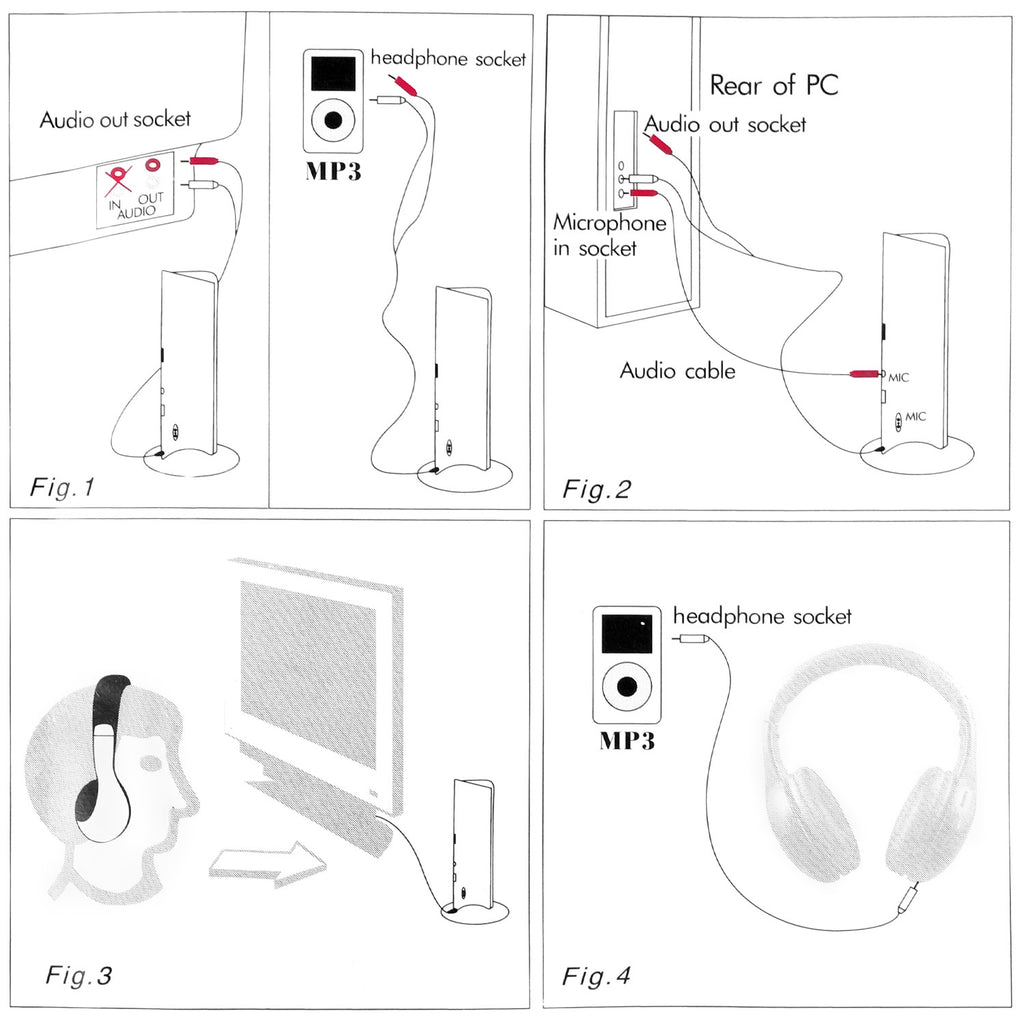 Casques RF sans fil HiFi sur écouteurs d'oreille Récepteur d'émetteur RF avec cabine en forme de MicY