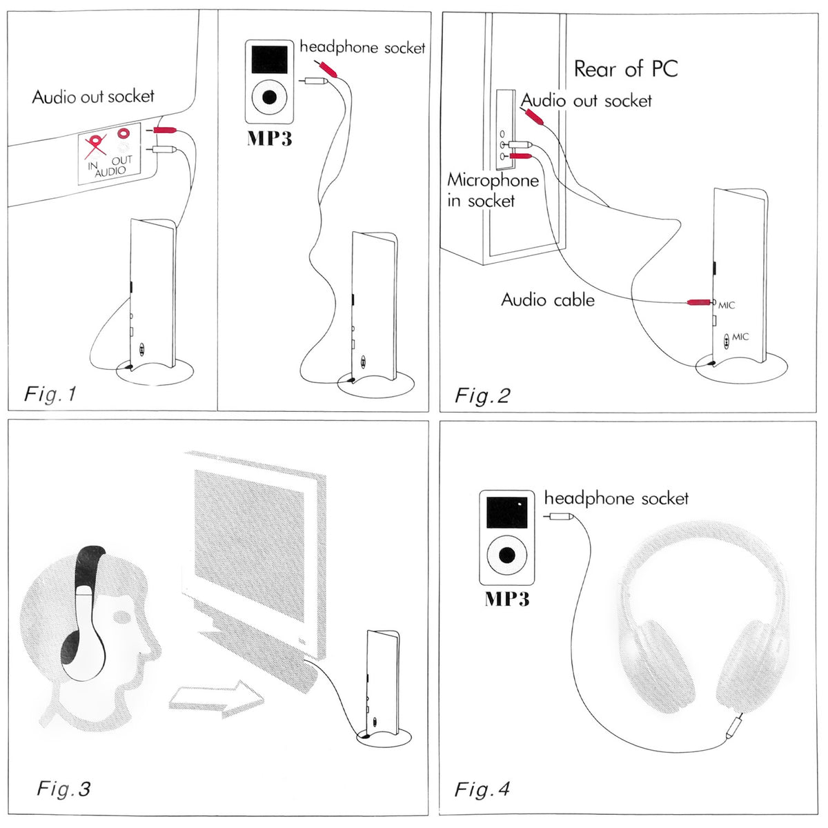 Casques RF sans fil HiFi sur écouteurs d'oreille Récepteur d'émetteur RF avec cabine en forme de MicY