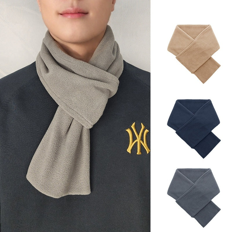 Écharpe chaude d'automne et d'hiver Mode simple couleur solide polaire de l'homme