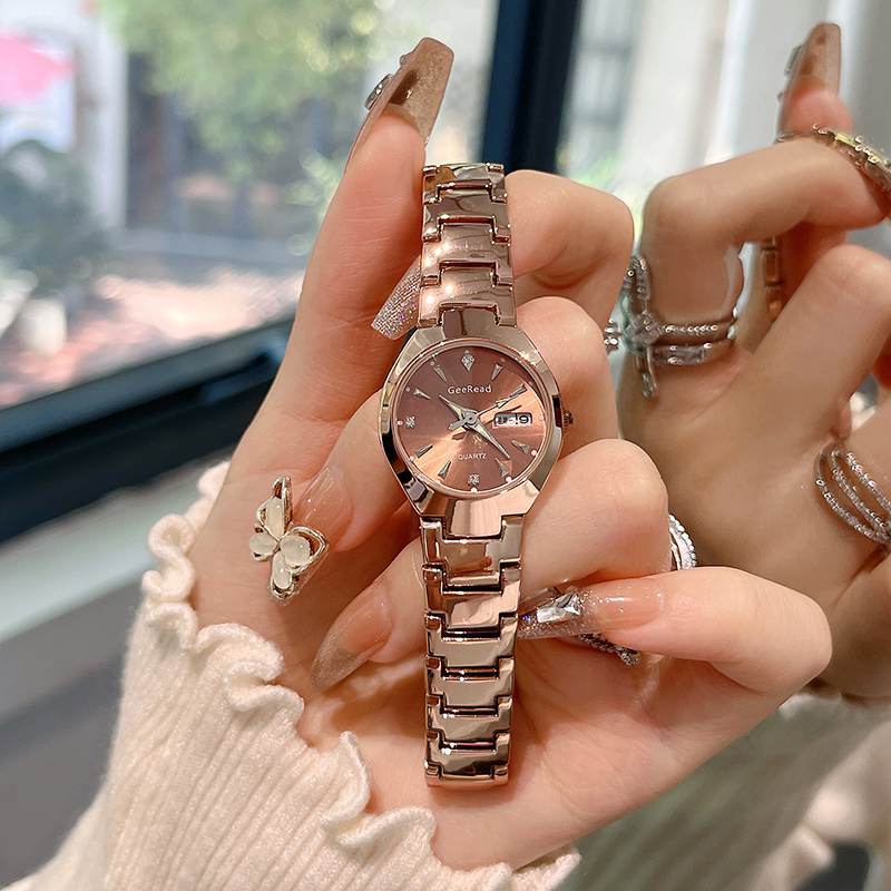 Femmes Versatile Imperméable Montre Quartz Niche-Style avec Calendrier
