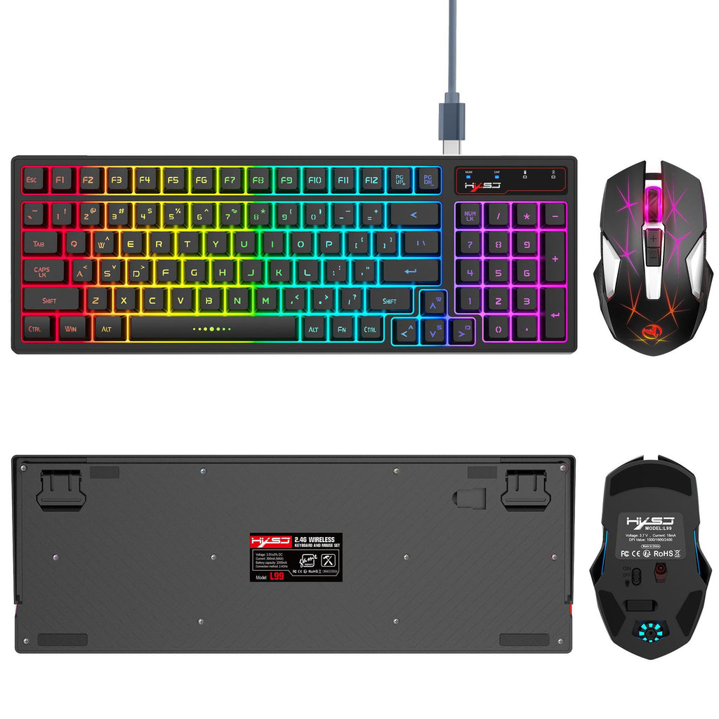 L99 Clavier et film de souris 2.4G rechargeable sans fil