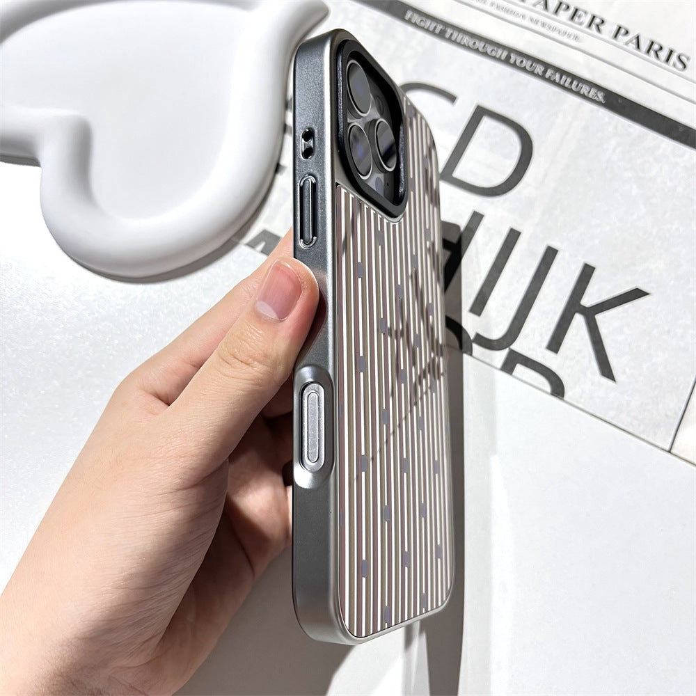 Contraste couleur bande de placage bord argent 15promax boîtier de téléphone