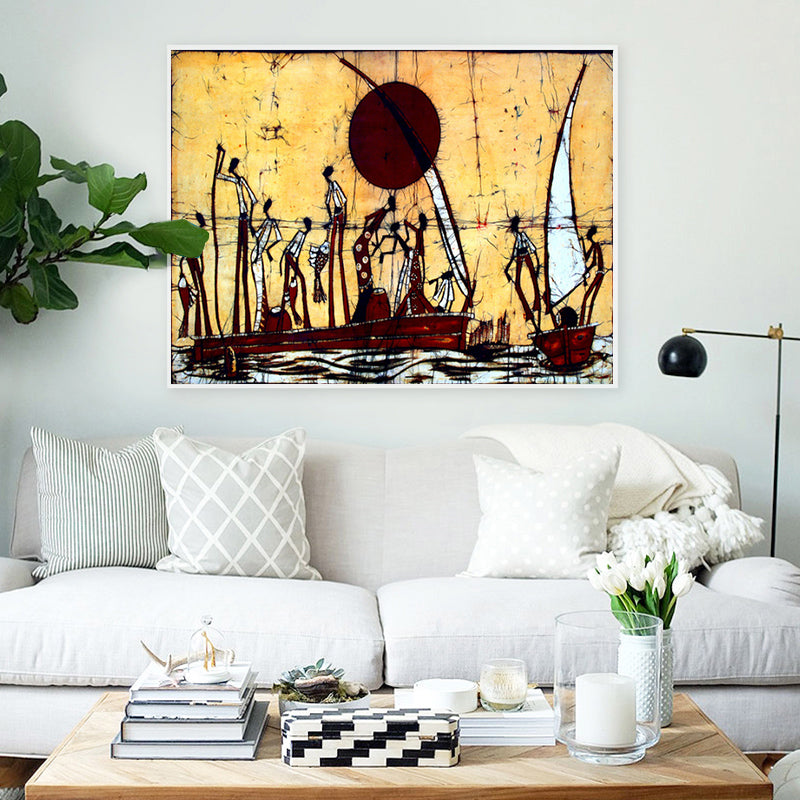 Résumé Affiche de peinture sur toile de paysage de voile africaine