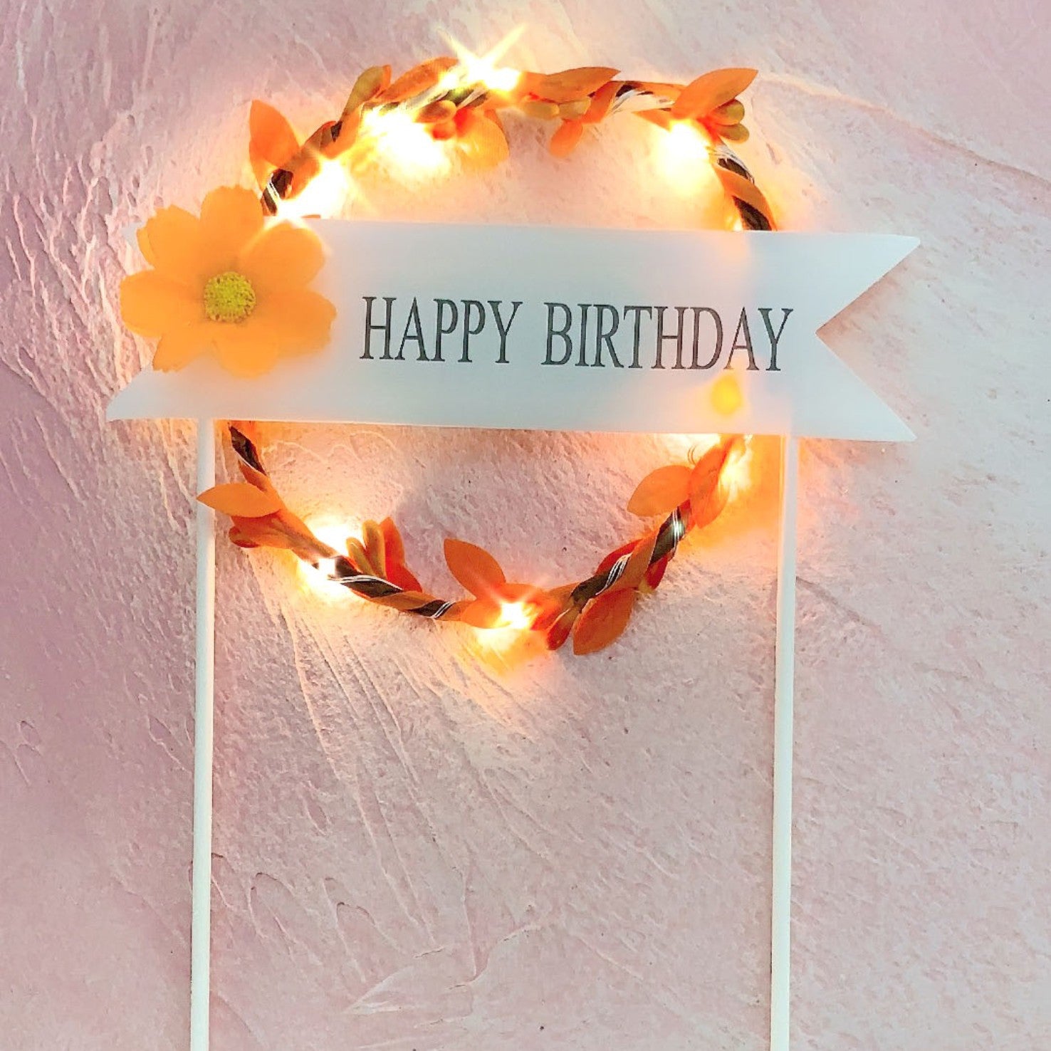 Cake d'anniversaire créatif ronde Garland Inserts de lumière