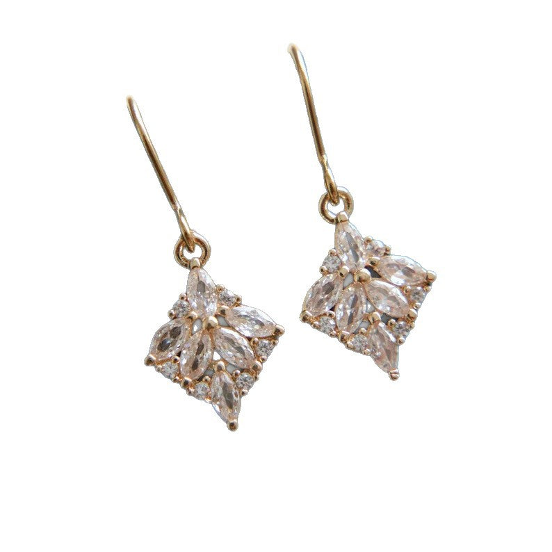 Boucles d'oreilles Zircon-Inlaid Vintage