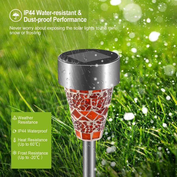 6Packs Solar Garden Lights Outdoor Solar Pathway Lights IP44 Landscape Lig résistant à l'eau