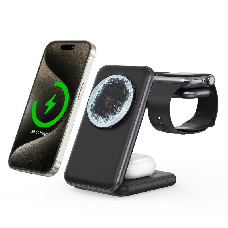 Chargeur sans fil pliable 25W 3-en-1 pour Smartwatches Téléphones