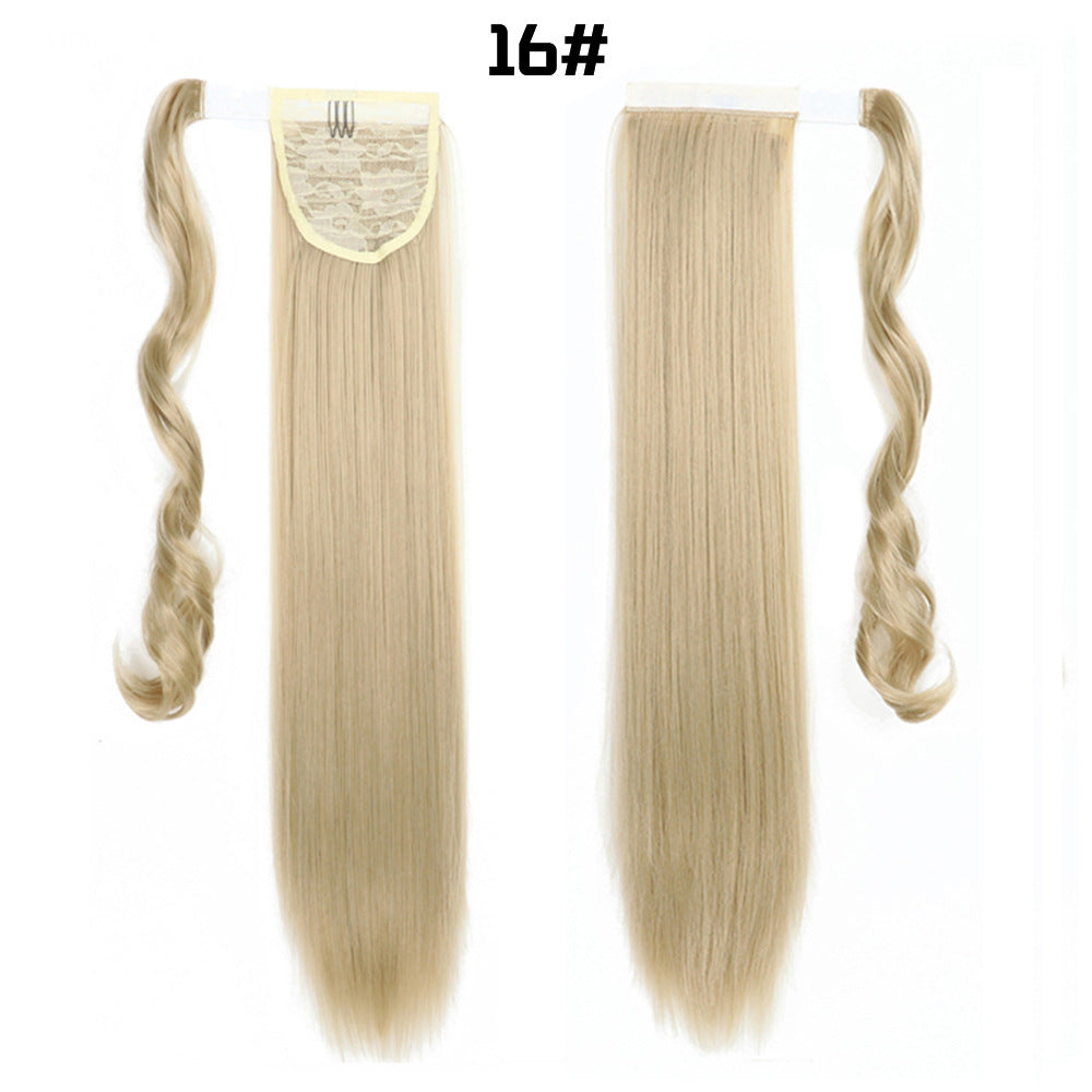 European And American Long Straight Cheveux Velcro Ponytail