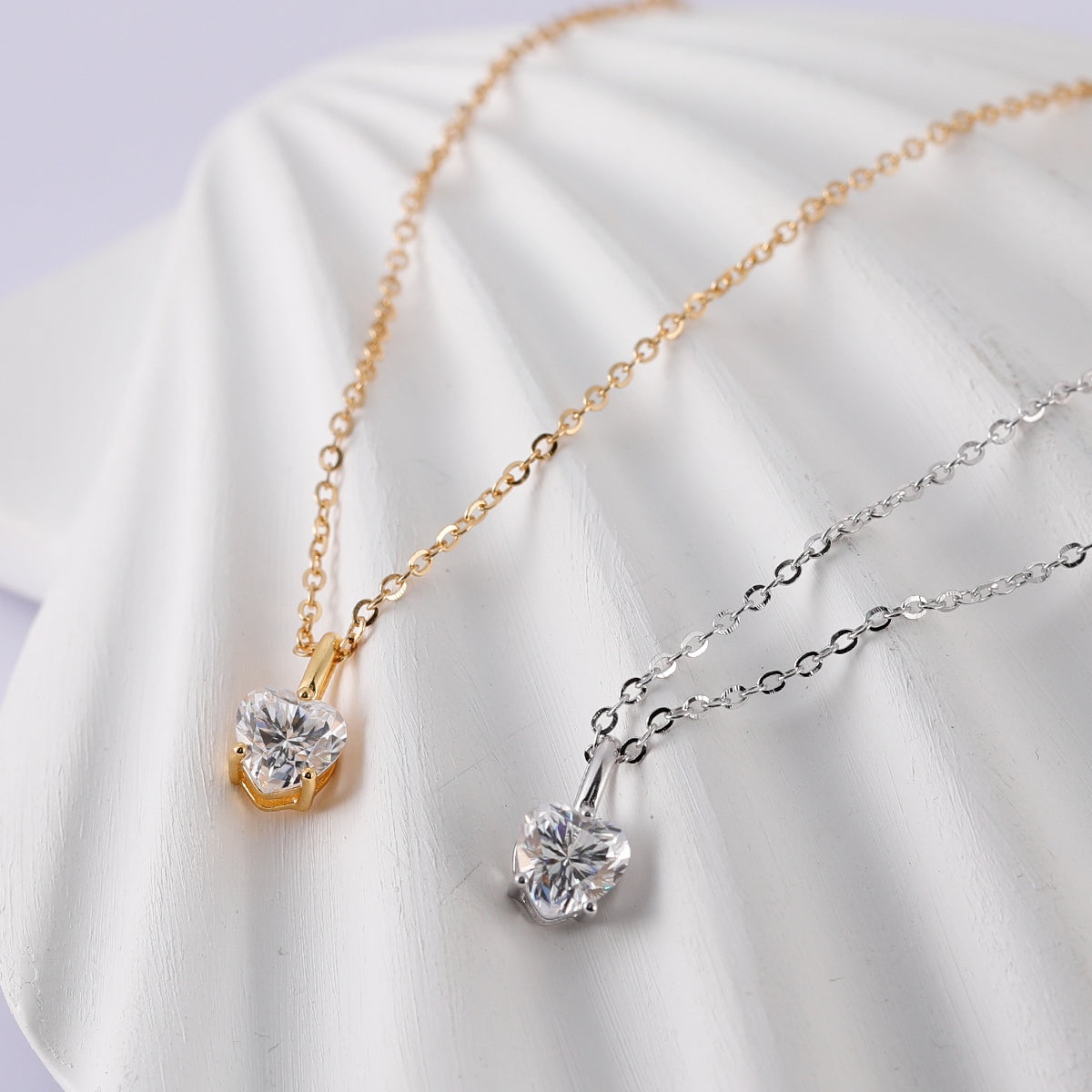 S925 Argent plaqué or 6x6mm Collier en mousse 45cm D Couleur VVS1 GRA Certifié boîte cadeau