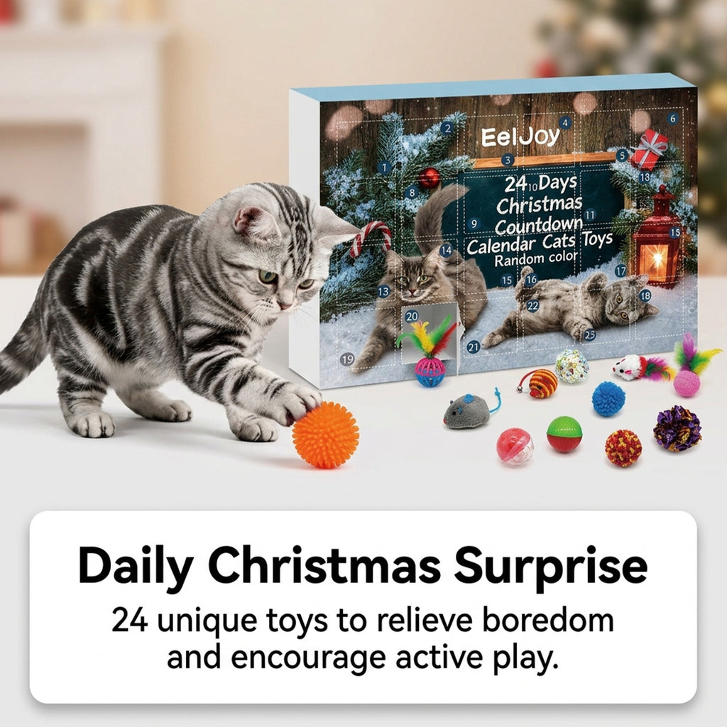 AelJoy 24-Jour Noël Calendrier de l'Avent Jouet de chat