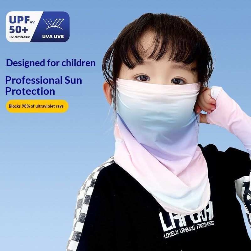 Enfants Masque visage protecteur du soleil Style d'oreille en soie glacée