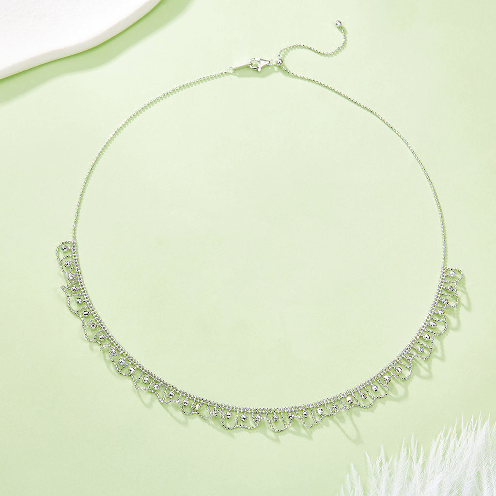 S925 Collier de bord de pétoncle en argent Sterling 45cm réglable 9,5mm large 5.2g Platine Gold R