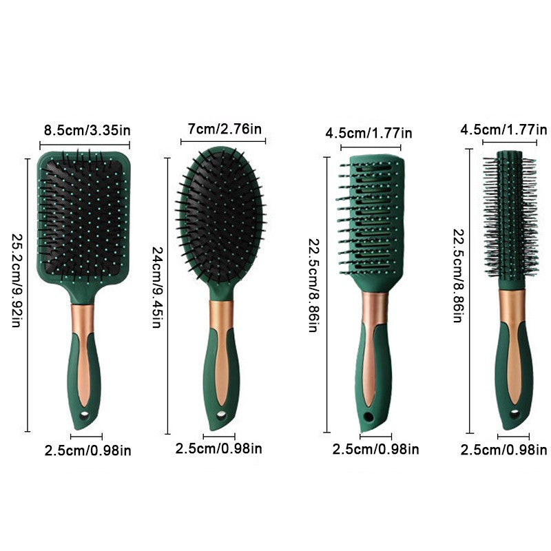 Ensemble de brosse à cheveux 4pcs pour les femmes Salon professionnel de coiffure Peigne massage brosse à cheveux