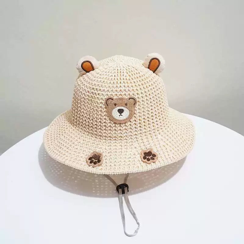 Ours Chapeau de paille résistant au soleil Chapeau de soleil respirant Baby Travel