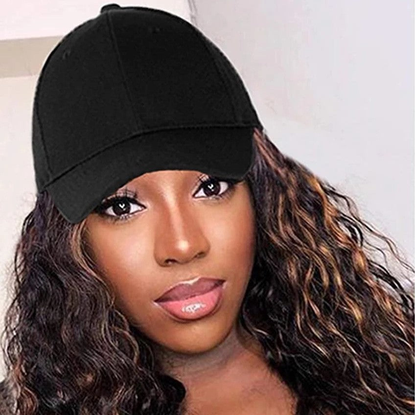 La mode des femmes Tête naturelle avec chapeau et perruque