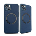 Boîtier de téléphone en cuir Iphone14 Mag Croix magnétique sûre