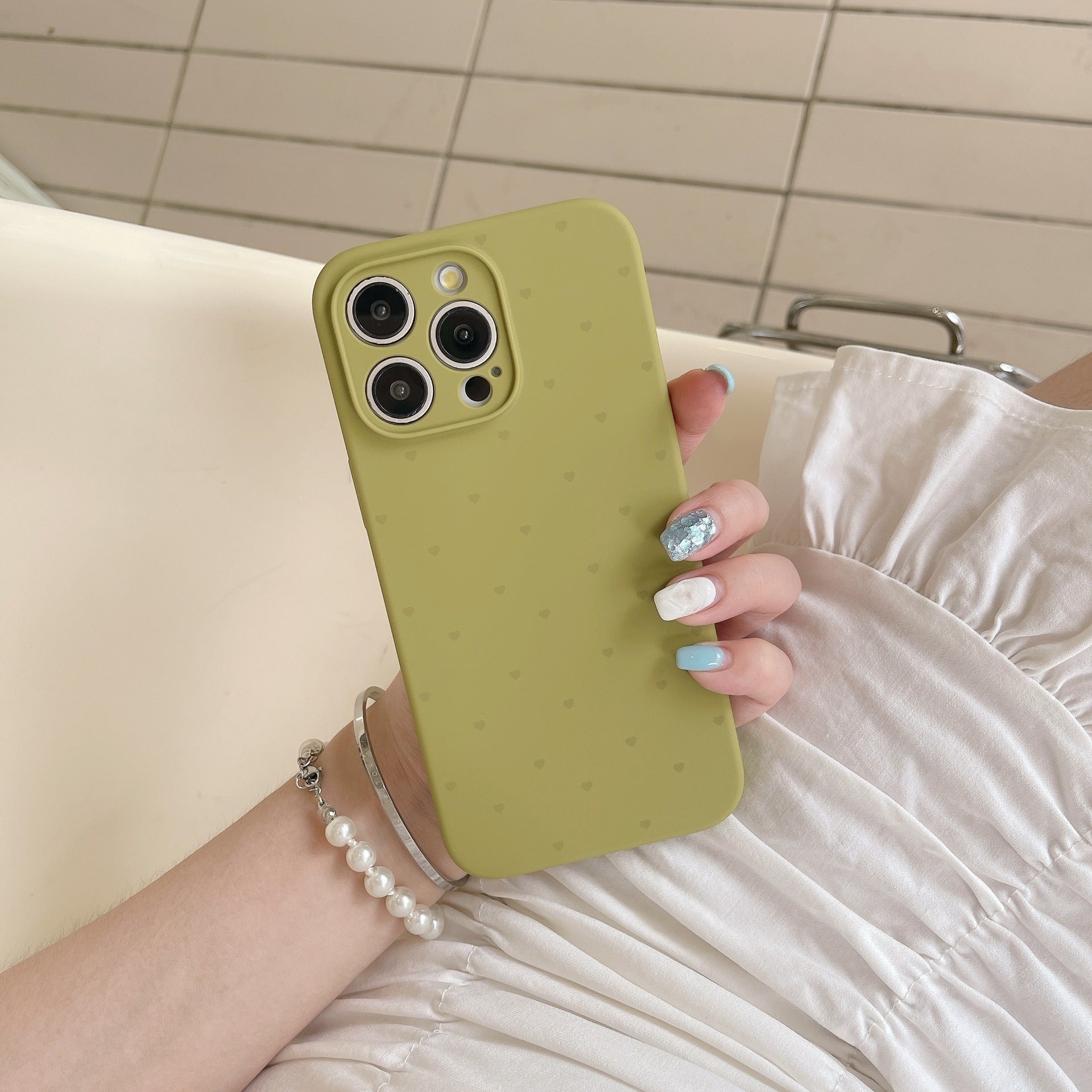 Phone Case Love Coeur Silicone liquide Buck Résistance