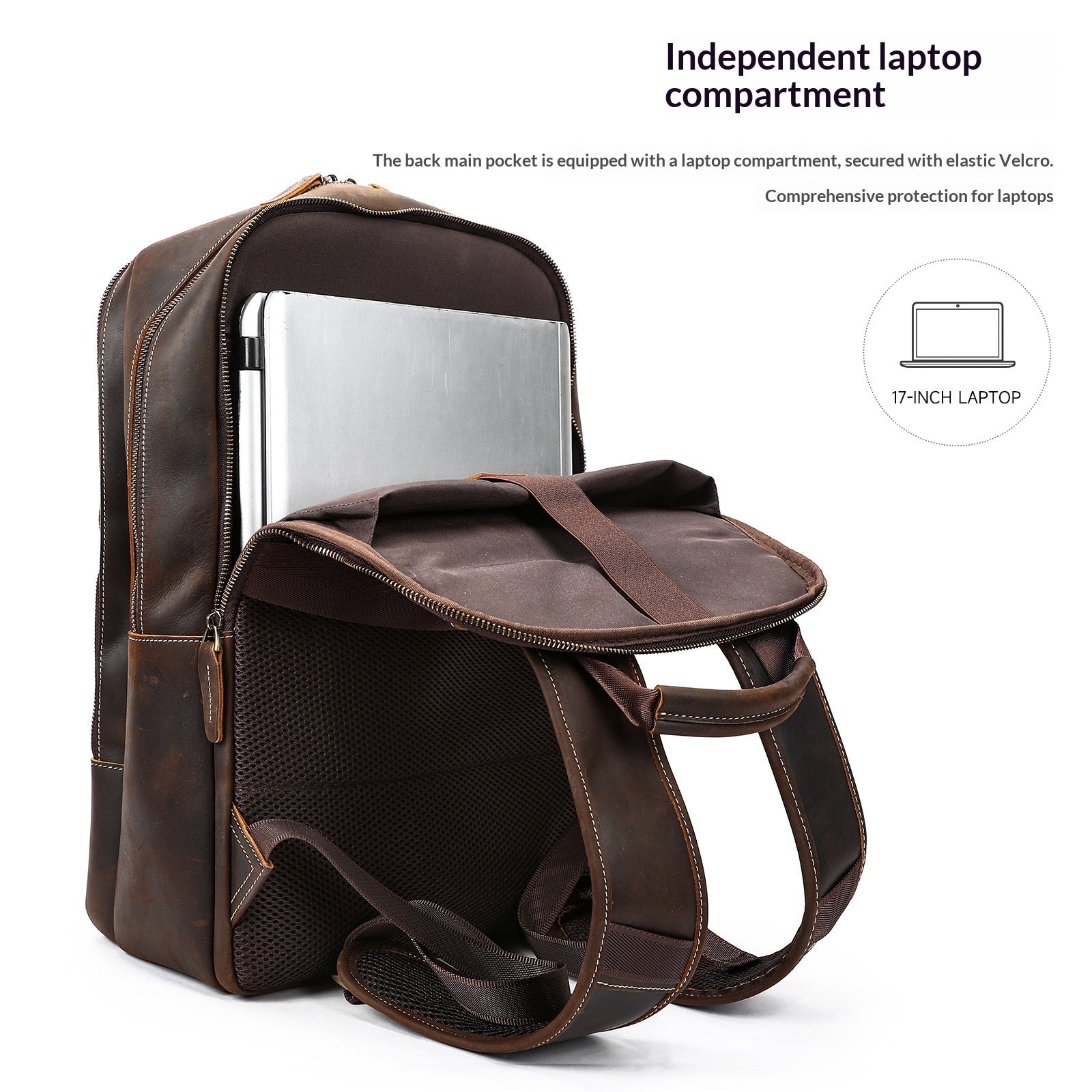 Commerce extérieur Sac à dos pour hommes en cuir de cheval fou le mieux vendu