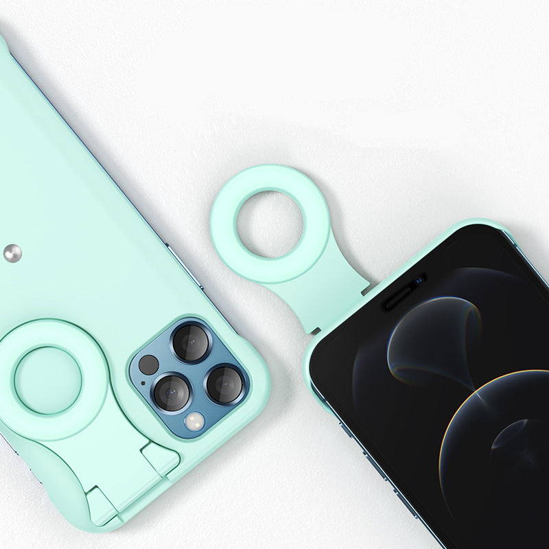 Mode Créativité Selfie Ring Flashing Light Mobile Phone Case