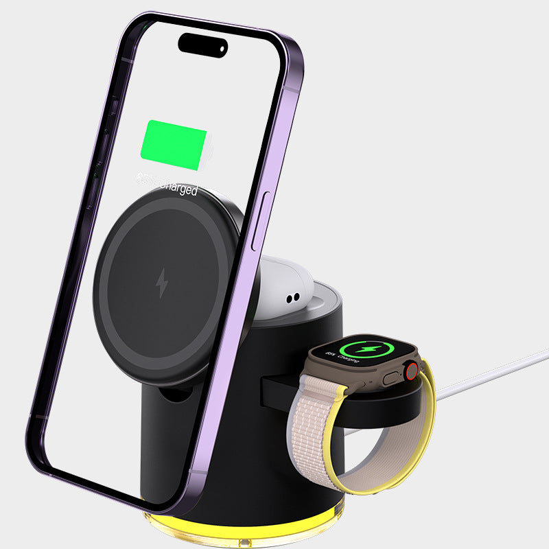 Pliage magnétique Chargeur sans fil trois en un