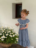 Robe de coton à cou large d'été pour filles