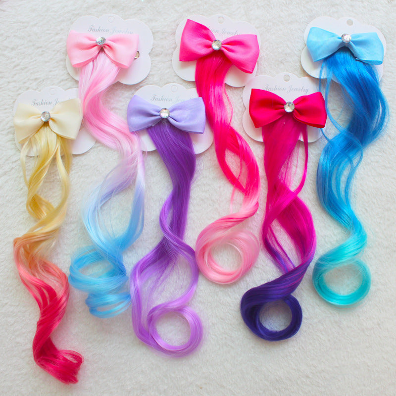 Gradient Curly Accessoires capillaires pour enfants faits à la main