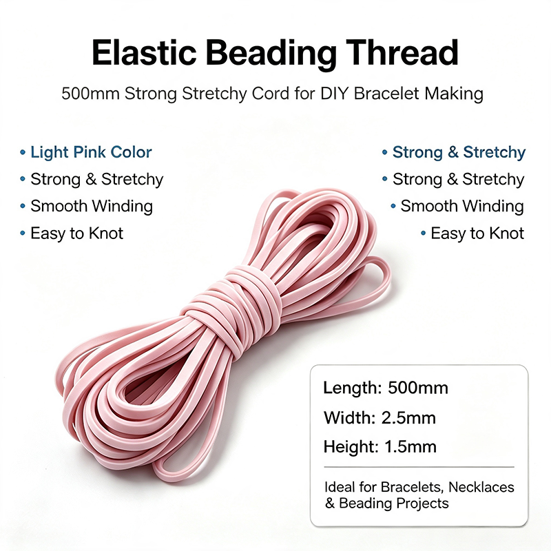 500mm Suede cordon élastique de perles doux chaîne en cuir faux pour bricolage bracelet collier Hangin