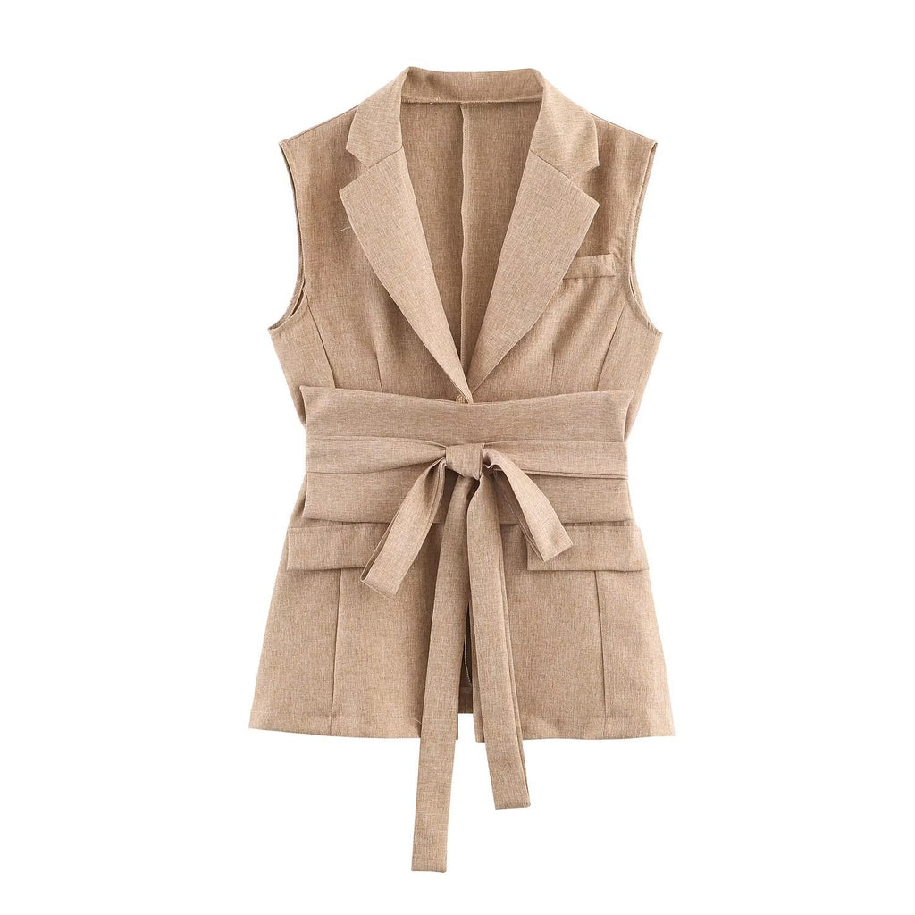 Femmes Stylish Polyvalent sans manches Commuter style Blazer