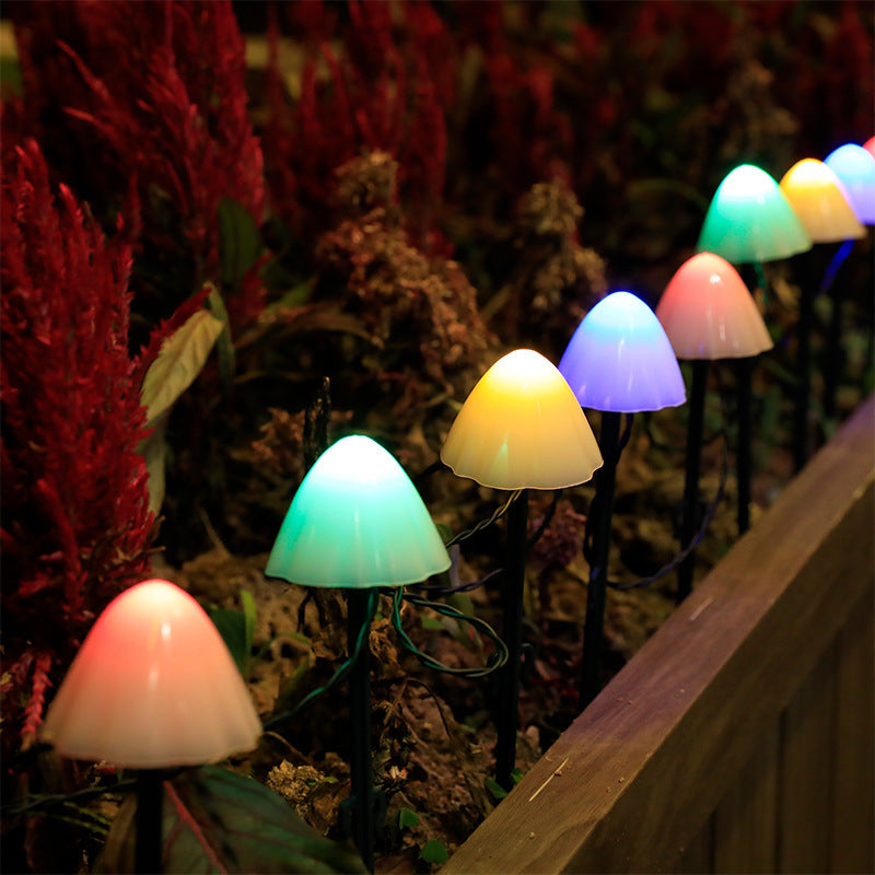 Extérieur Sol solaire Outlet Champignon Led Petites lumières colorées