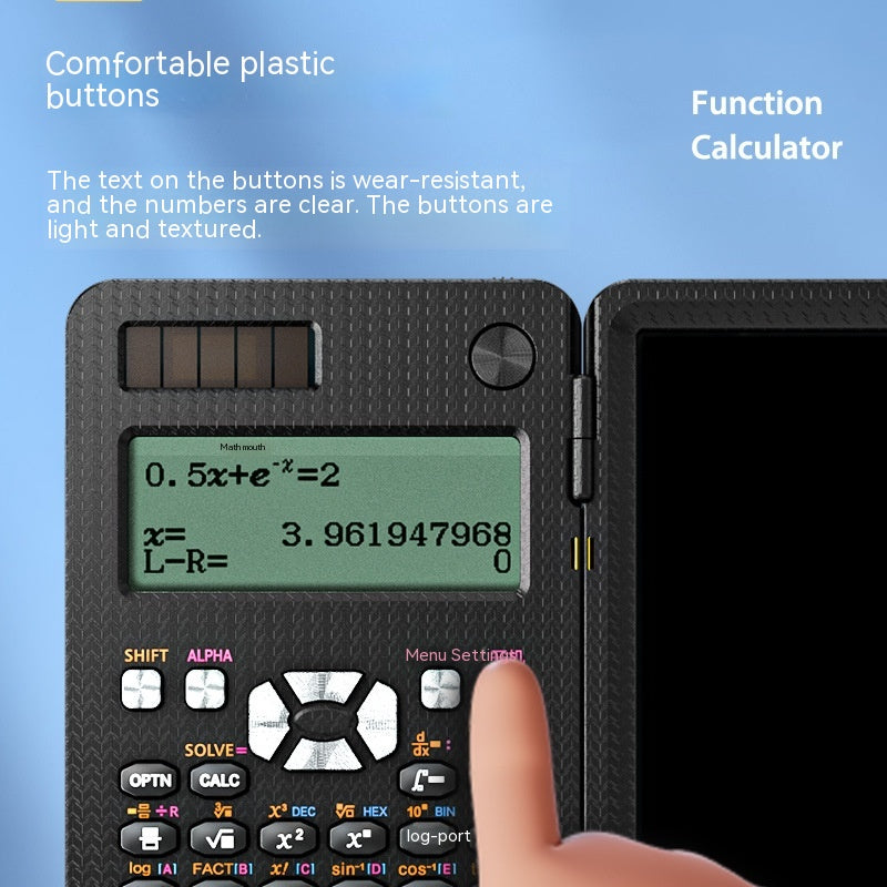 2 En 1 Calculatrices scientifiques pliables Calculatrice de la fonction d'apprentissage de tablette d'écriture Fol