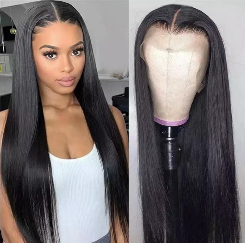 Avant Dentelle Lumière Dorée Long Droite Cheveux Complet Perruque Cap