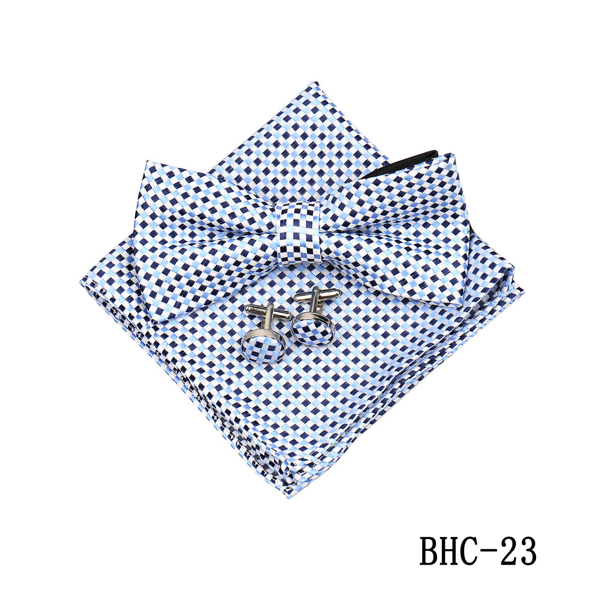 Mens Paisley Bow Tie Pocket Square et Cufflinks