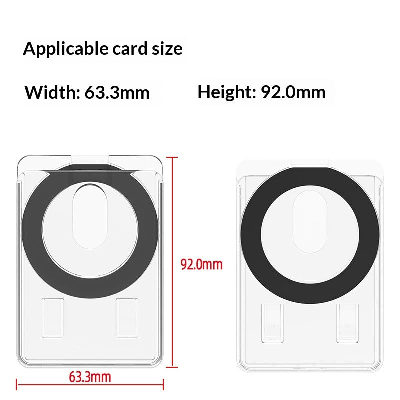 Transparent magnétique sac de carte dos Sticker verticale Push Card Manche portable multifunctio