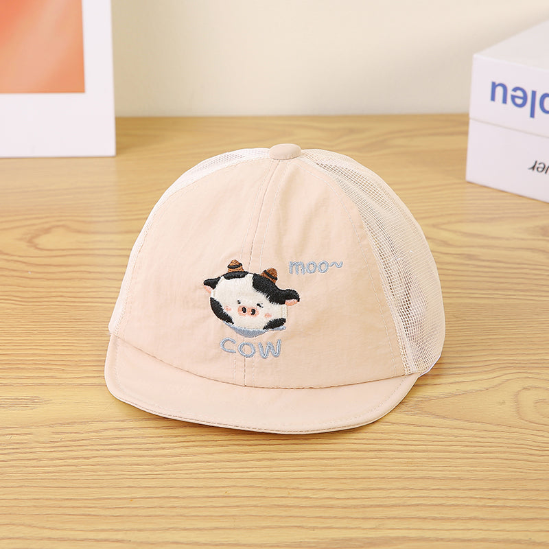 Motif de vache mignon pour enfants Brodé Tissu net respirant Mode réglable