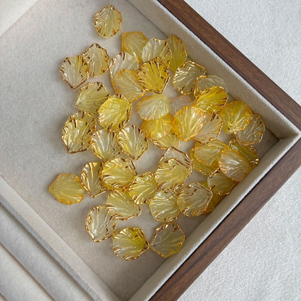 Perles de feuille de coquillage en or gradué
