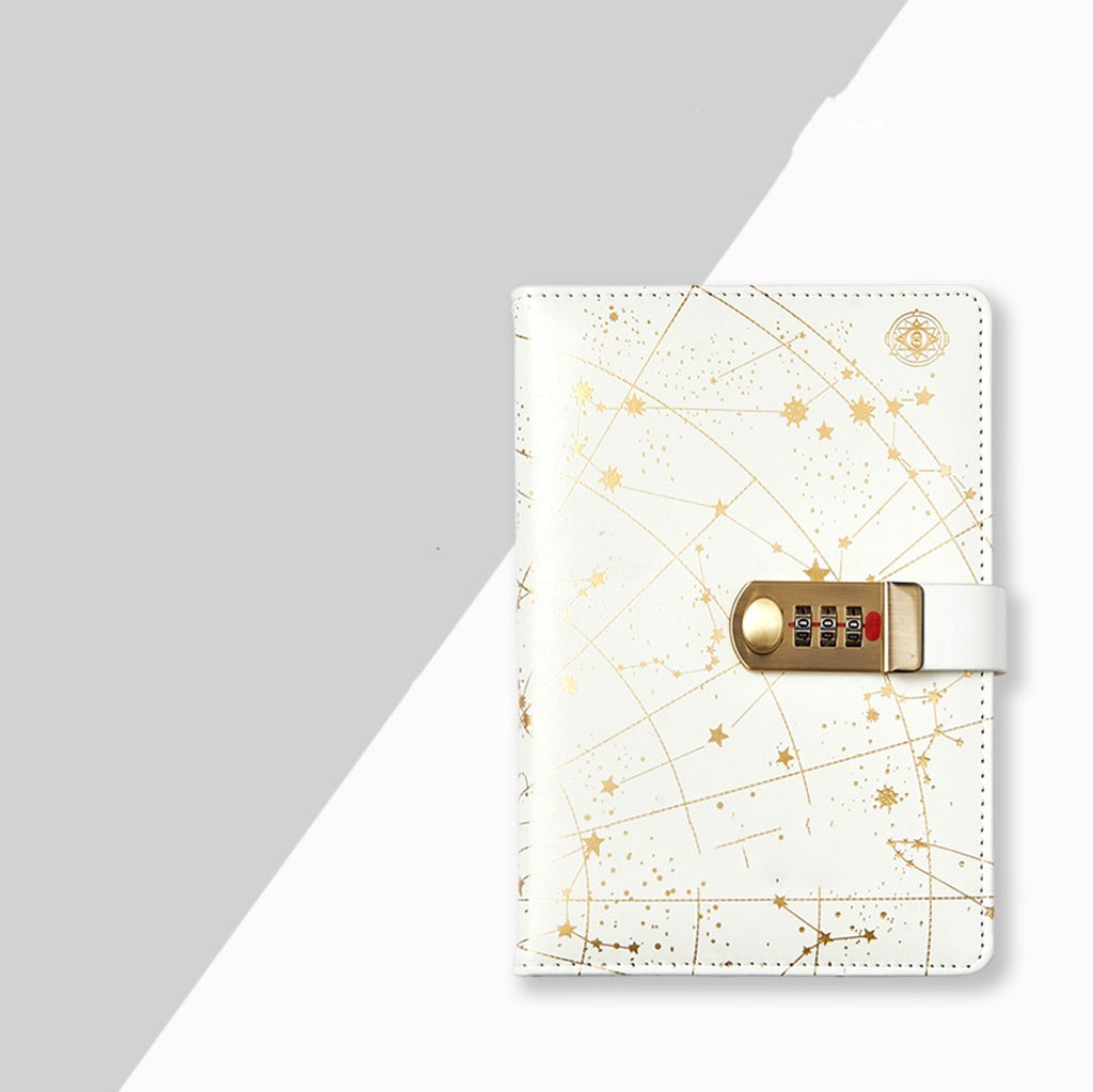 Carnet de mot de passe Carnet de notes avec empreinte de doigt de verrouillage simple Littéraire rétro fille Carnet de notes