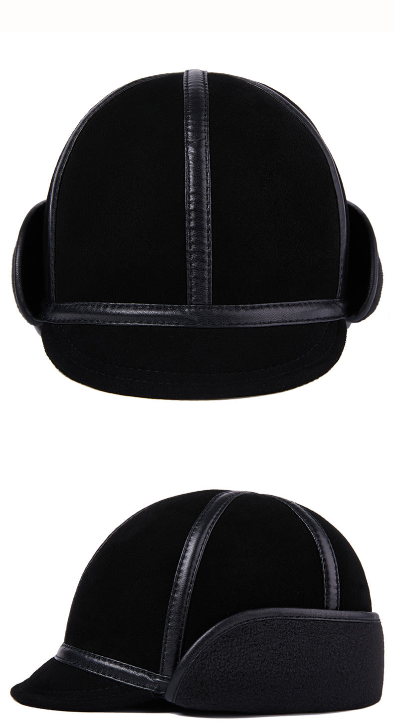 Chapeau d'hiver en cuir casual pour hommes