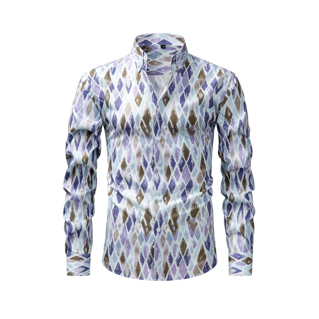 T-shirt pour homme à manches longues imprimé numérique à quatre voies Jiana
