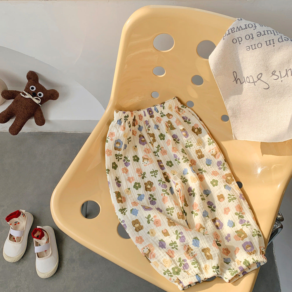 Style coréen bébé anti-moustique pantalons minces pantalons en coton