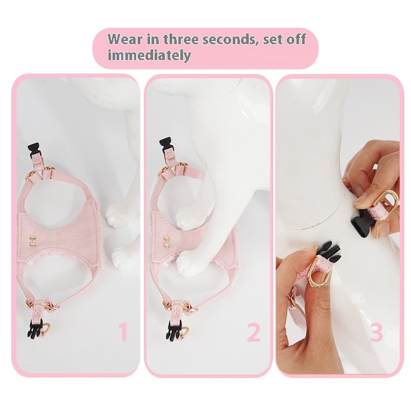 Chien Fleece Vest Cost Strap Pet Hand Holding Rope