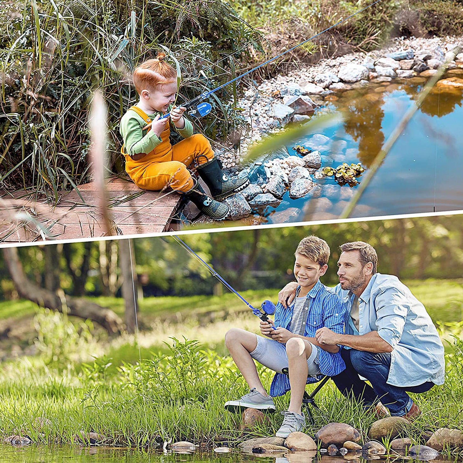 Barre de pêche – Ensemble de tige télescopique et bobine – Accessoires de pêche