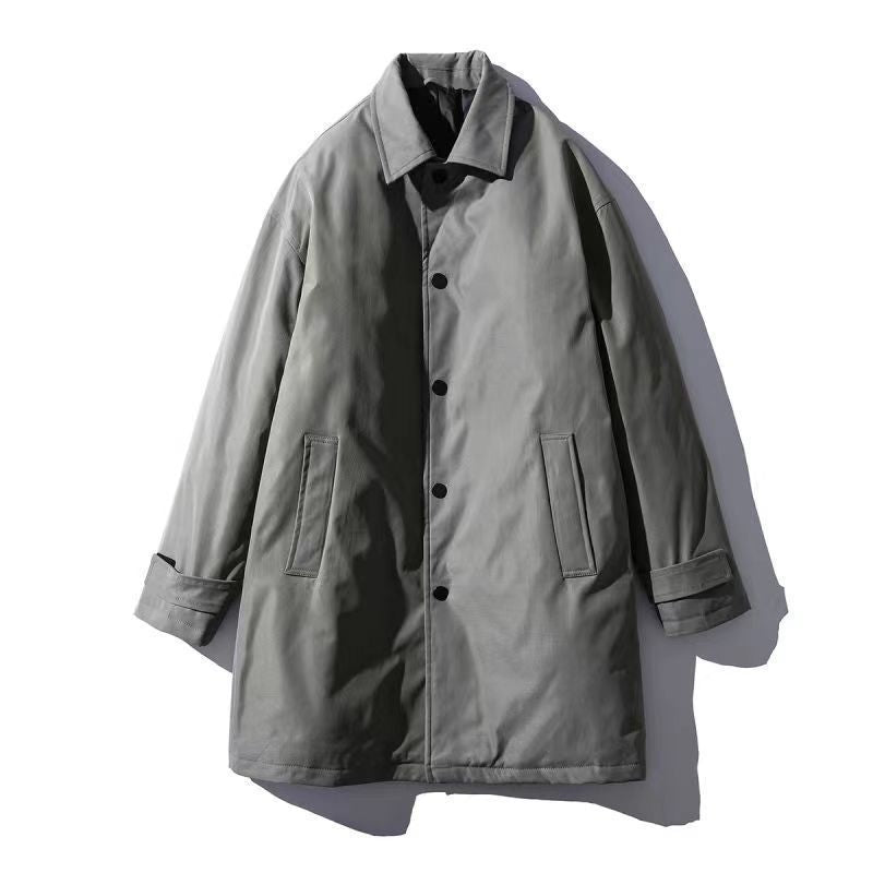 Mens Slim-fit Mi-long Lapel Coat