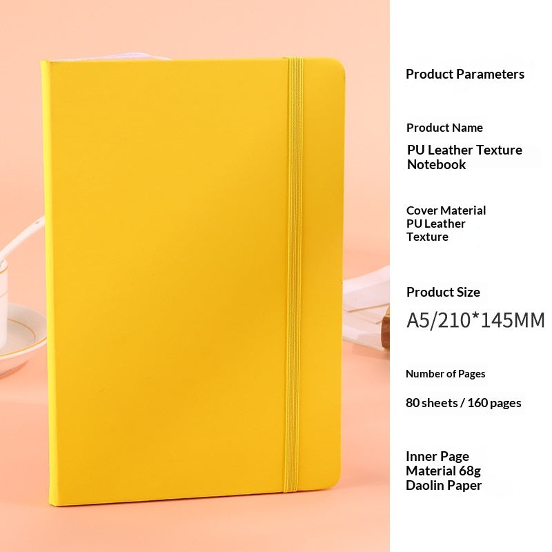 Carnet de notes de couleur solide en Strapper A5