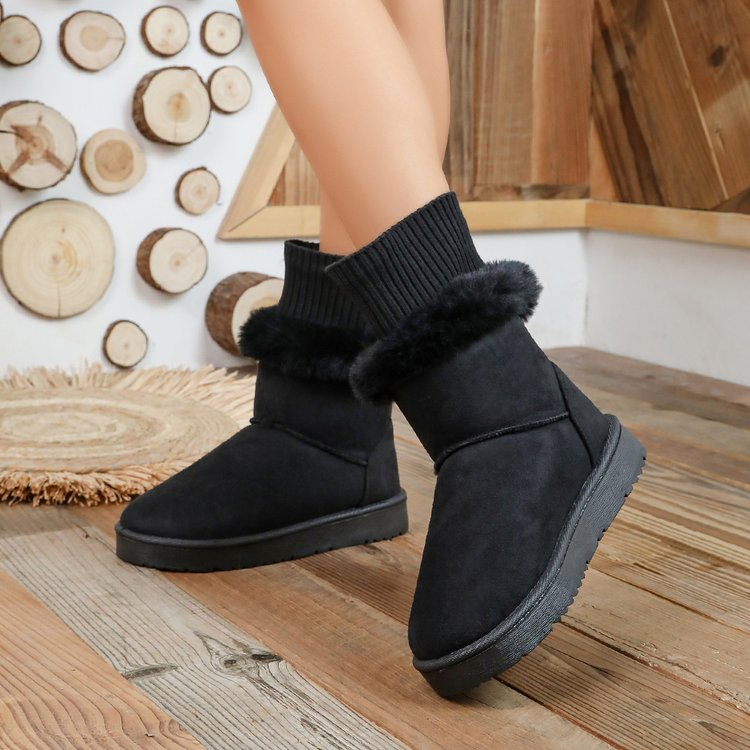 Bottes de neige éparpillées en polaire pour femmes