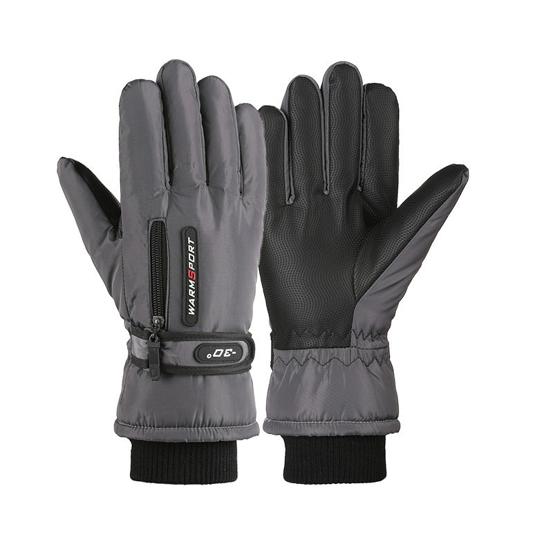 Skiing Fleece doublé chaud rembourré Garde de vélo extérieur Gants coupe-vent