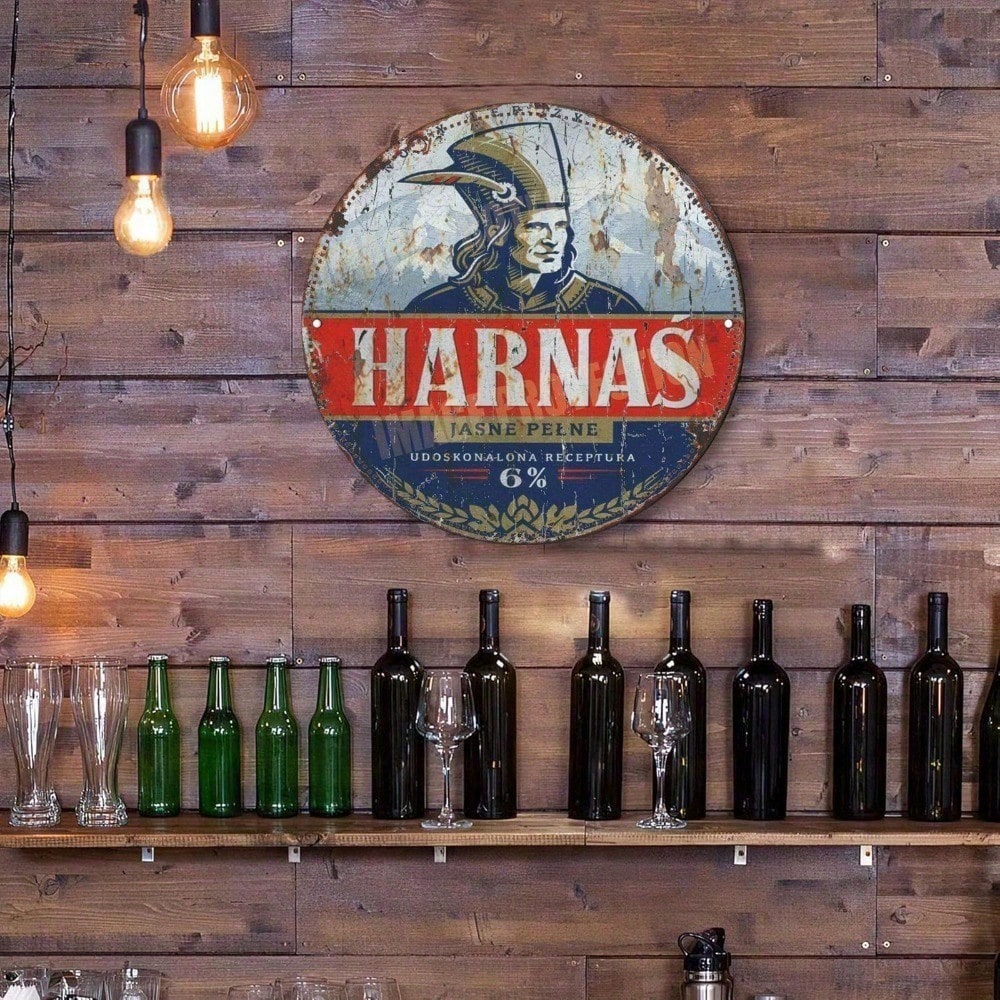 HARNAS Retro Rond Aluminium Plaque Vintage Wall Art