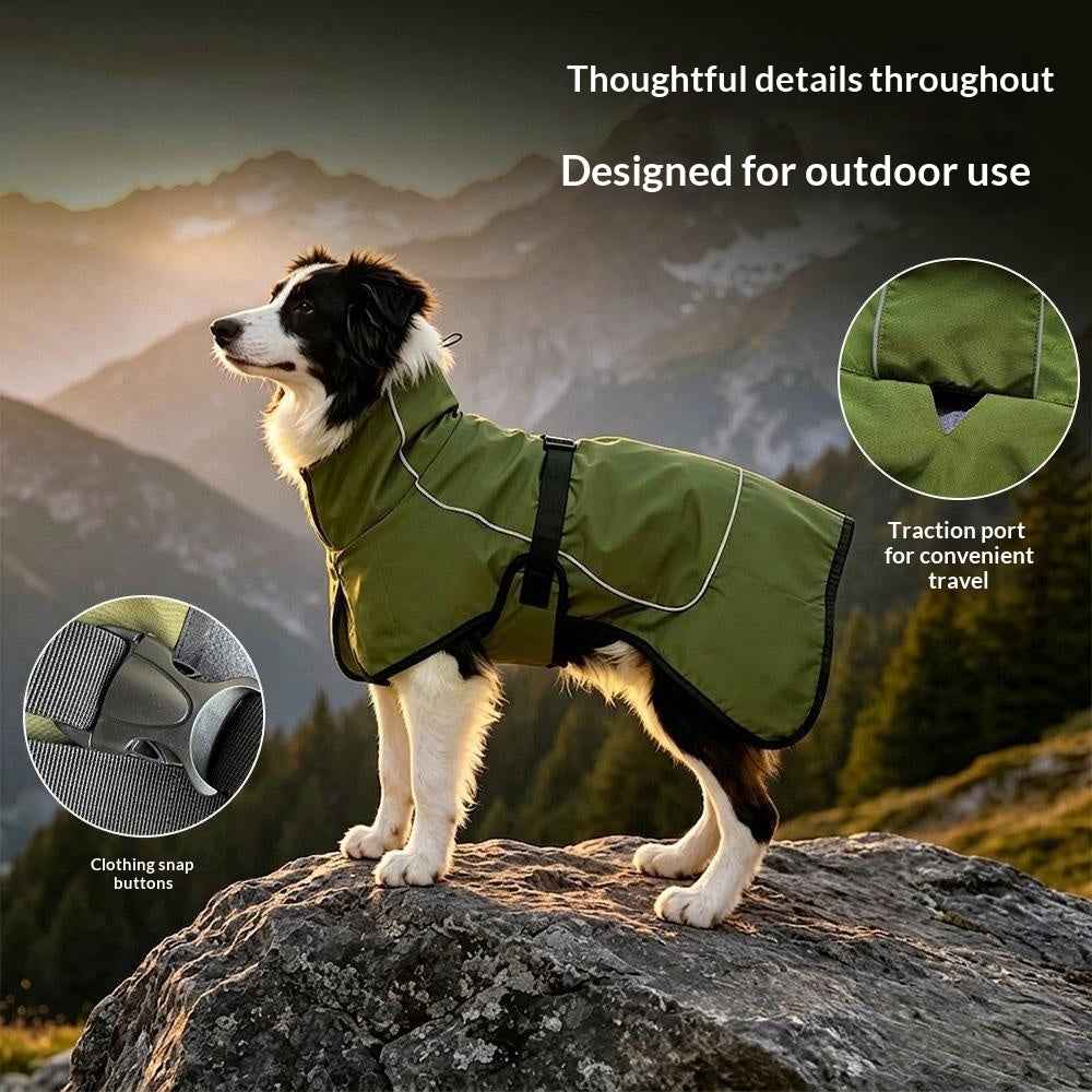 Vêtements de chien d'hiver Fleece-lined Warm Windbreaker