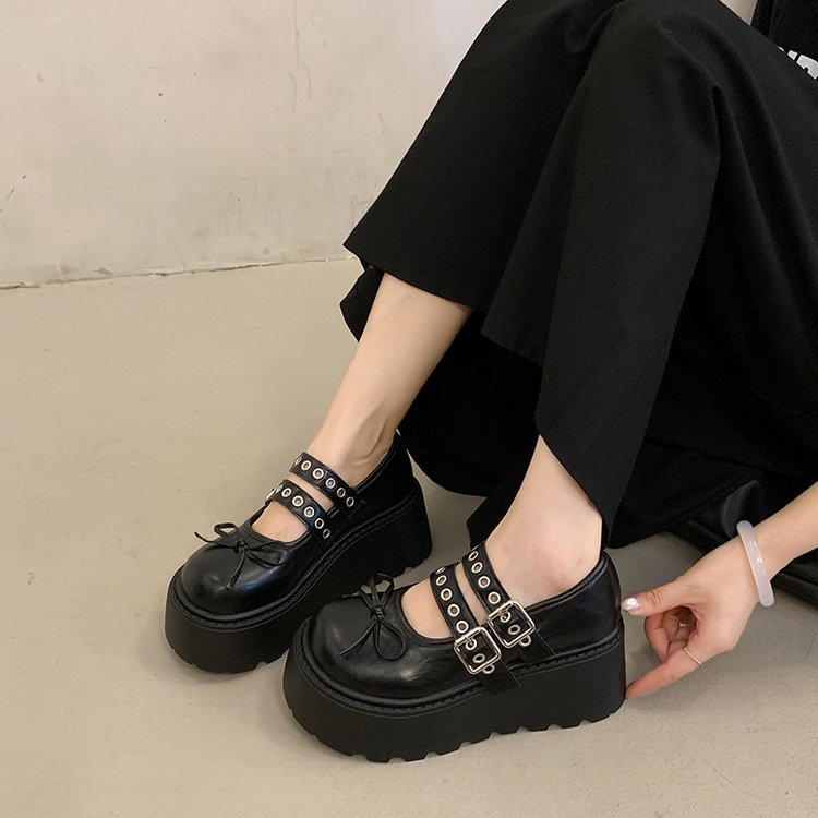 Retro Français Épaisseur Soled Shallow Bouche Chaussures Simples Pour Femmes Chaussures Mary Jane