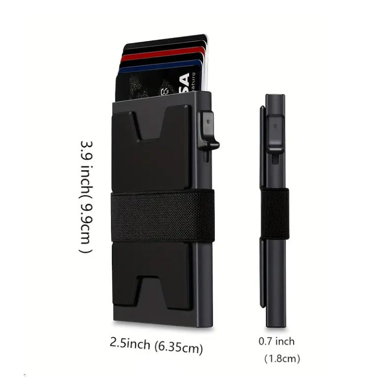 Support de carte de portefeuille en alliage d'aluminium magnétique RFID pour hommes