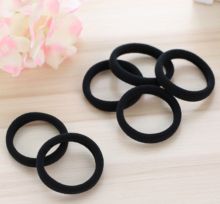 30pcs Outils de coiffure Caoutchouc noir Bande de cheveux Liens Anneaux Ropes Spring Eraser Holders Po